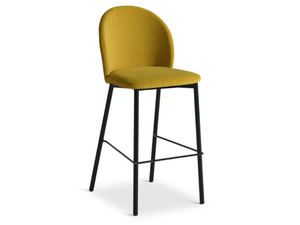 CHLOE 538 - High upholstered velvet stool with back _ Origins 1971